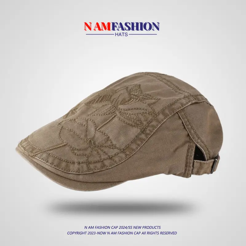 New Lotus Embroidery British Vintage Spice Girl Hat — feature 9