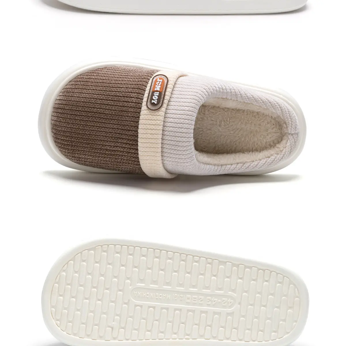 Men's Pink Fleece Lined Warm Slippers Autumn Winter — feature 25
