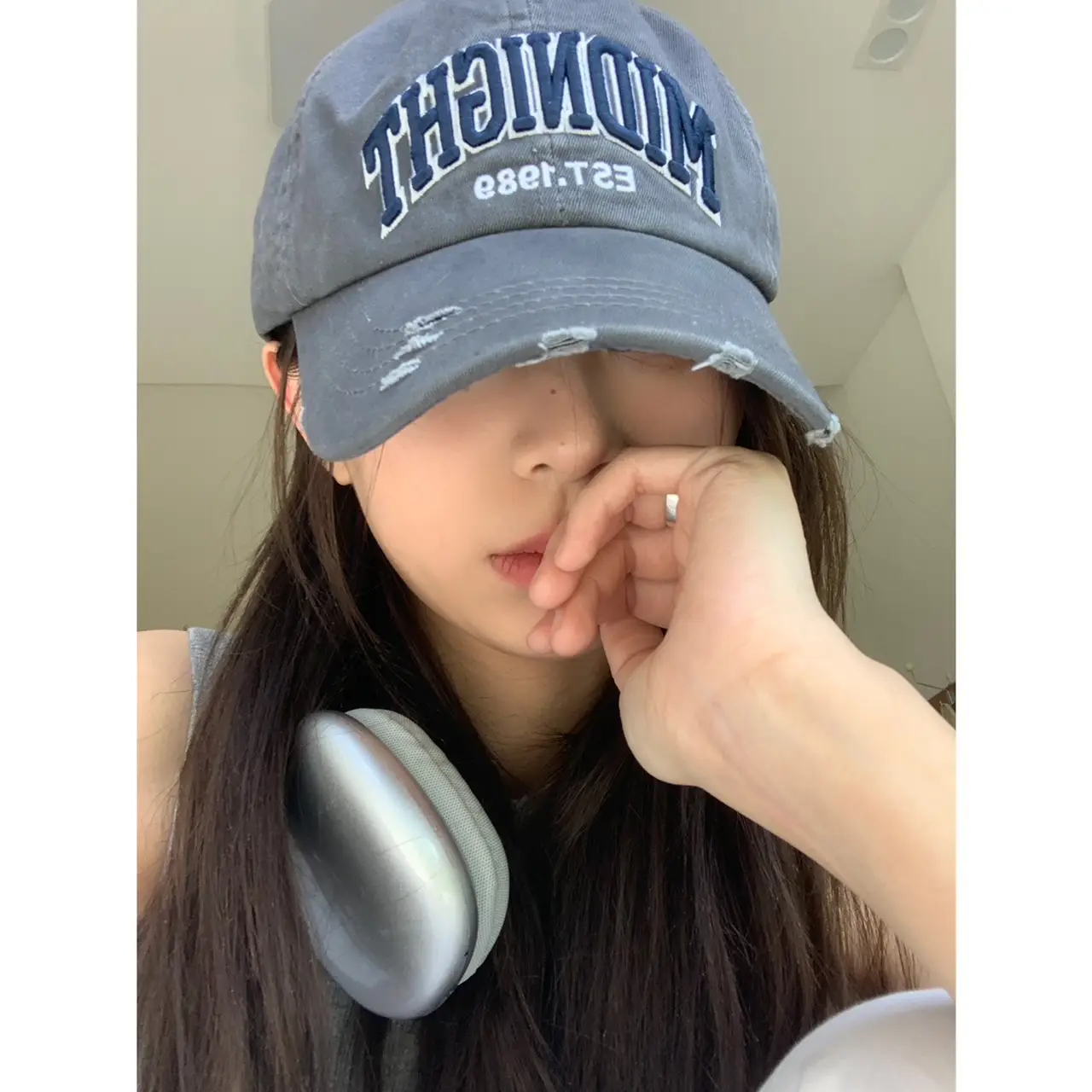 American Girl Street Dressed Rake Baseball Cap Embroidered Letter Large Head Circumference Cap - Image 6