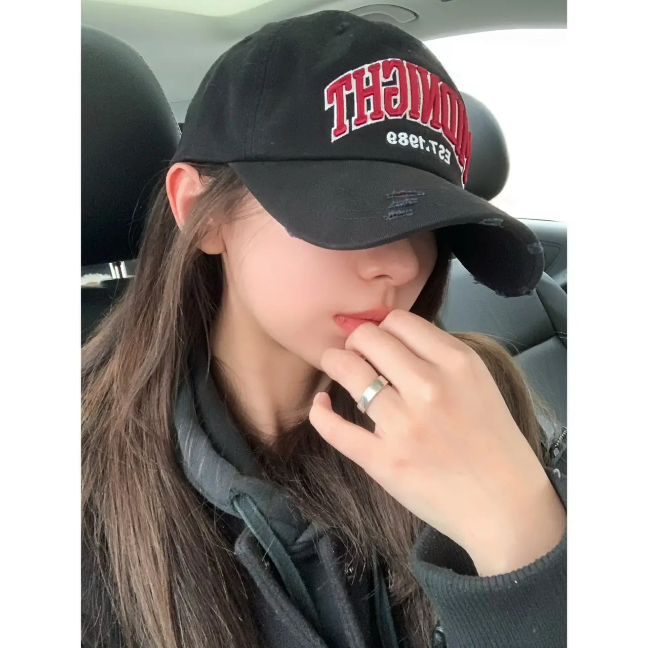 American Girl Street Dressed Rake Baseball Cap Embroidered Letter Large Head Circumference Cap - Image 7