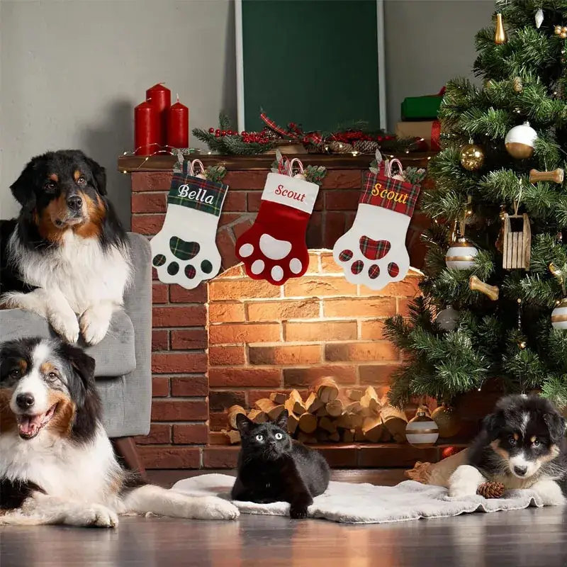 Custom Dog Paw Christmas Stockings Set for Kids — feature 11