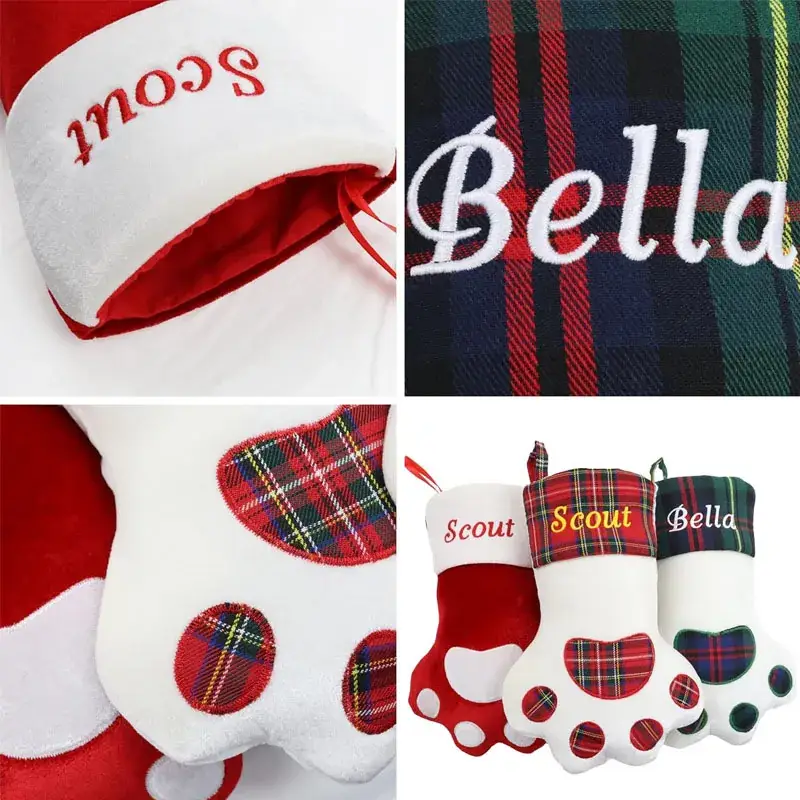 Custom Dog Paw Christmas Stockings Set for Kids — feature 12