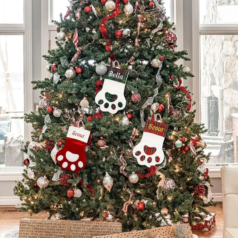 Custom Dog Paw Christmas Stockings Set for Kids — feature 13