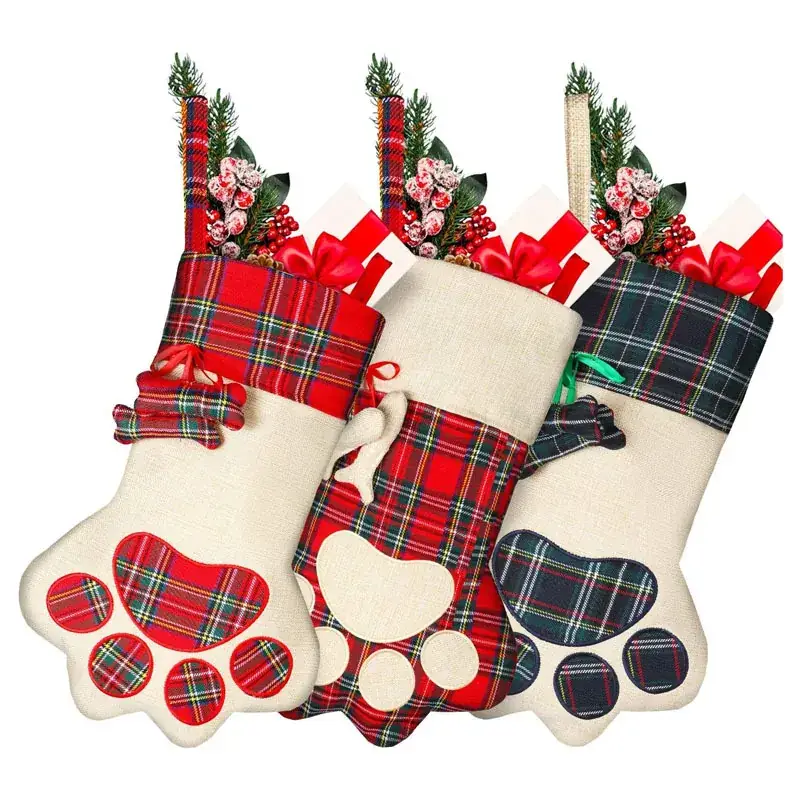 Custom Dog Paw Christmas Stockings Set for Kids — feature 14