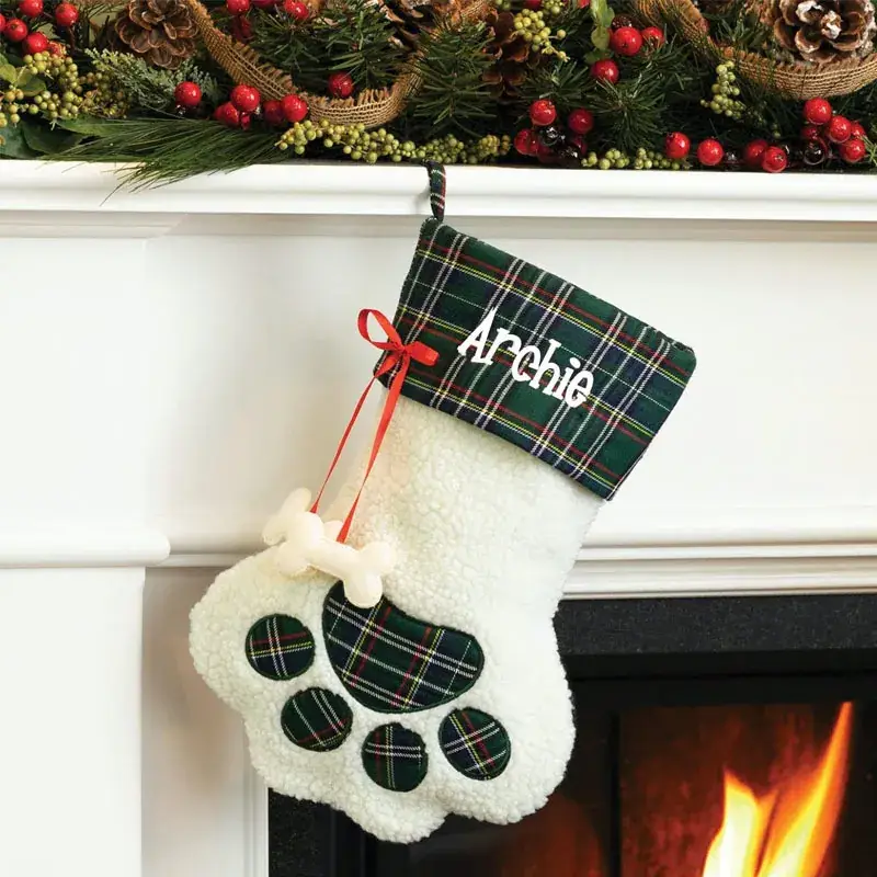 Custom Dog Paw Christmas Stockings Set for Kids — feature 9
