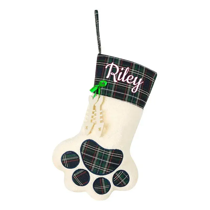 Custom Dog Paw Christmas Stockings Set for Kids - Image 2