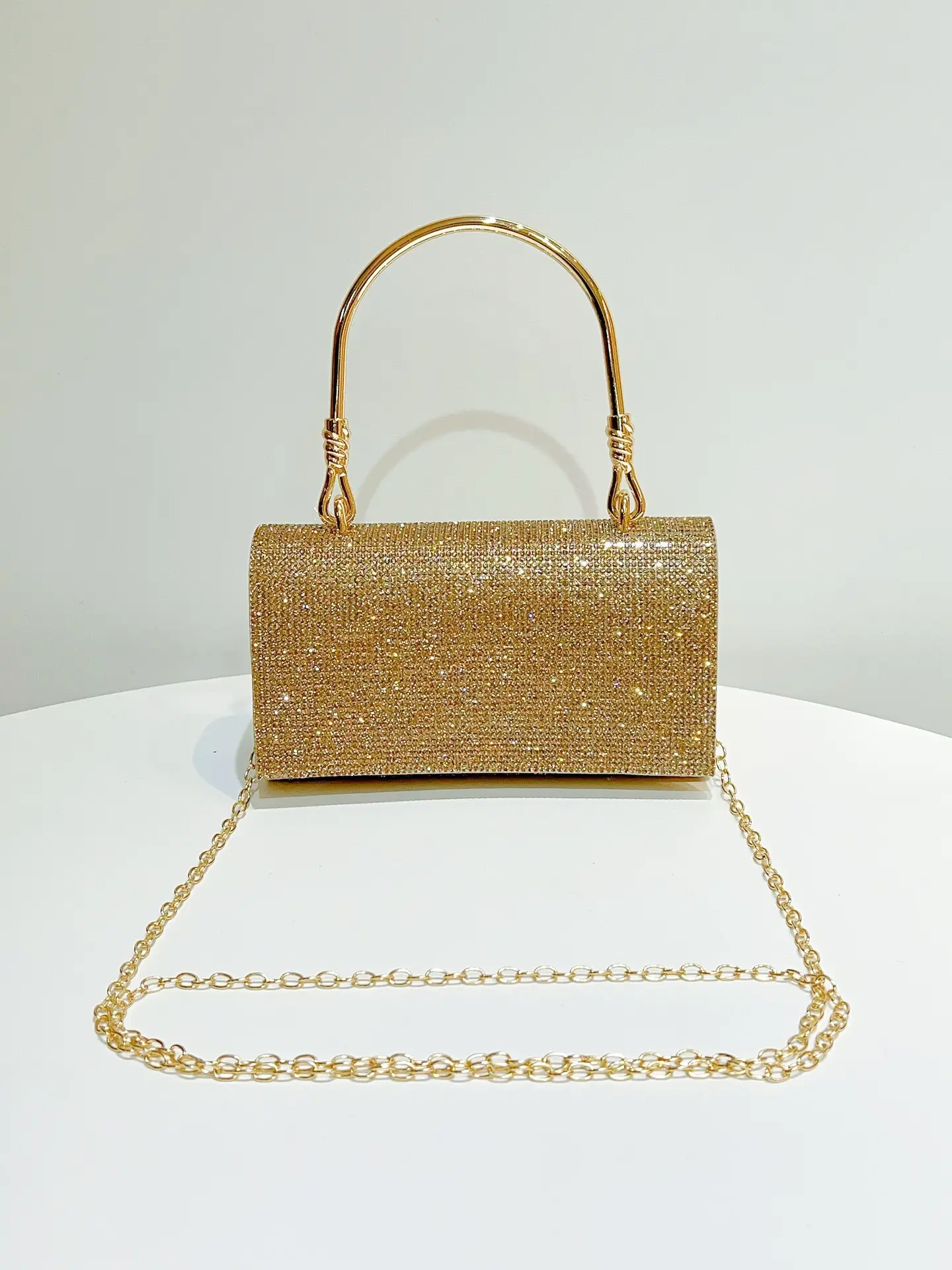 Full Diamond Shiny Gold Handbag for Women — feature 26