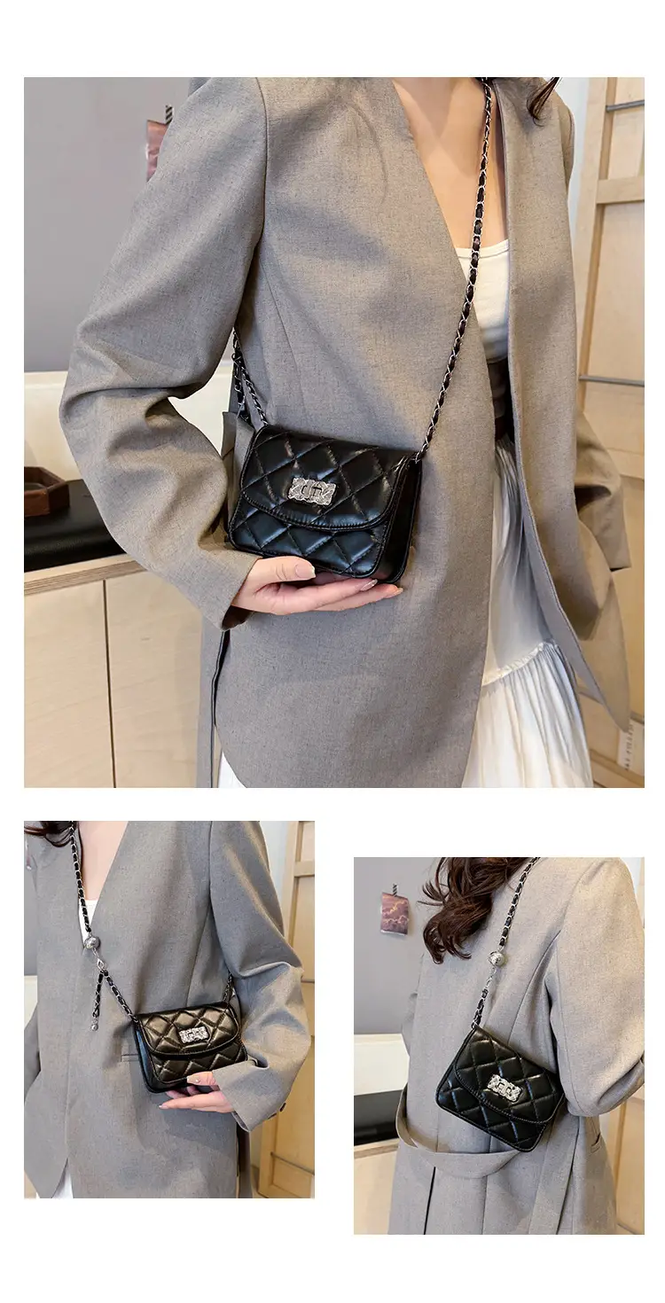 Lingge White Quilted Chain Shoulder Bag 2024 — feature 20