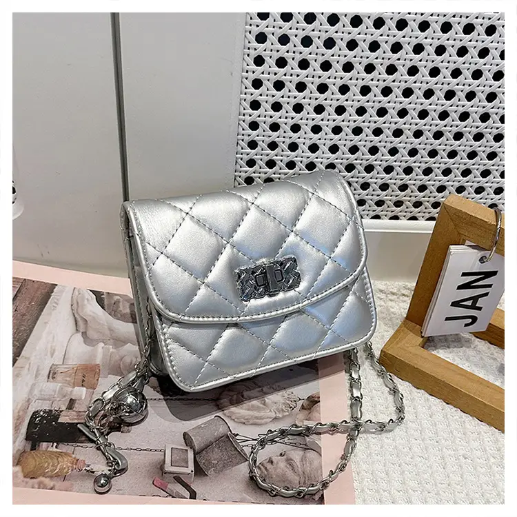 Lingge White Quilted Chain Shoulder Bag 2024 — feature 25