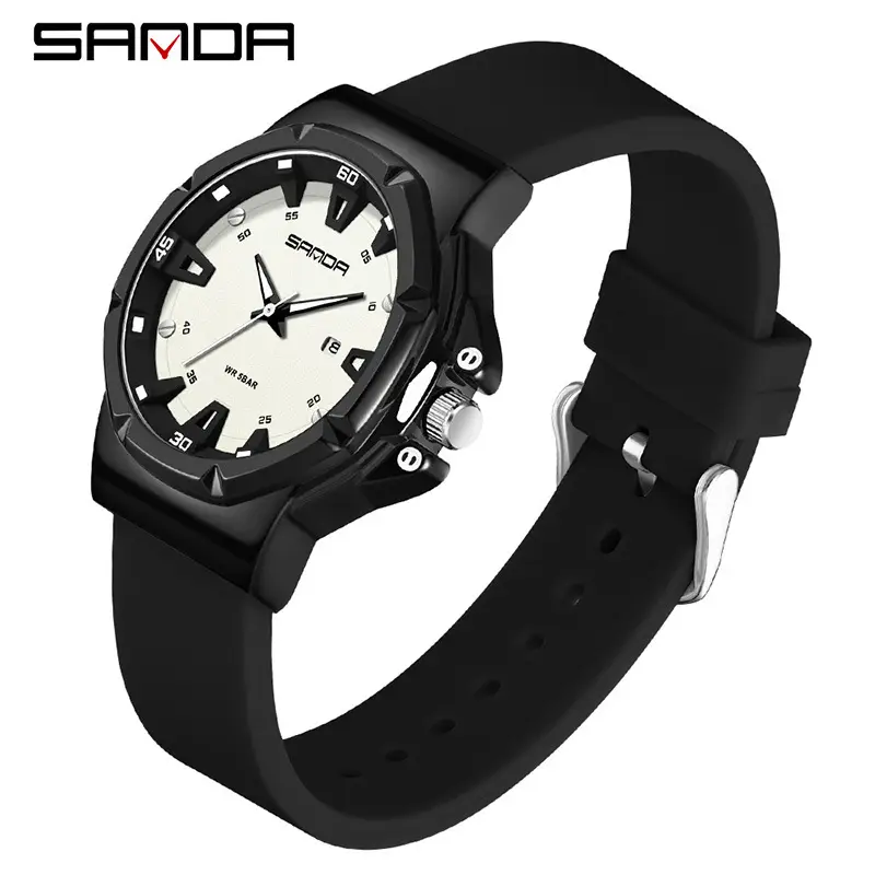 Sanda Black Quartz Sports Watch for Kids
