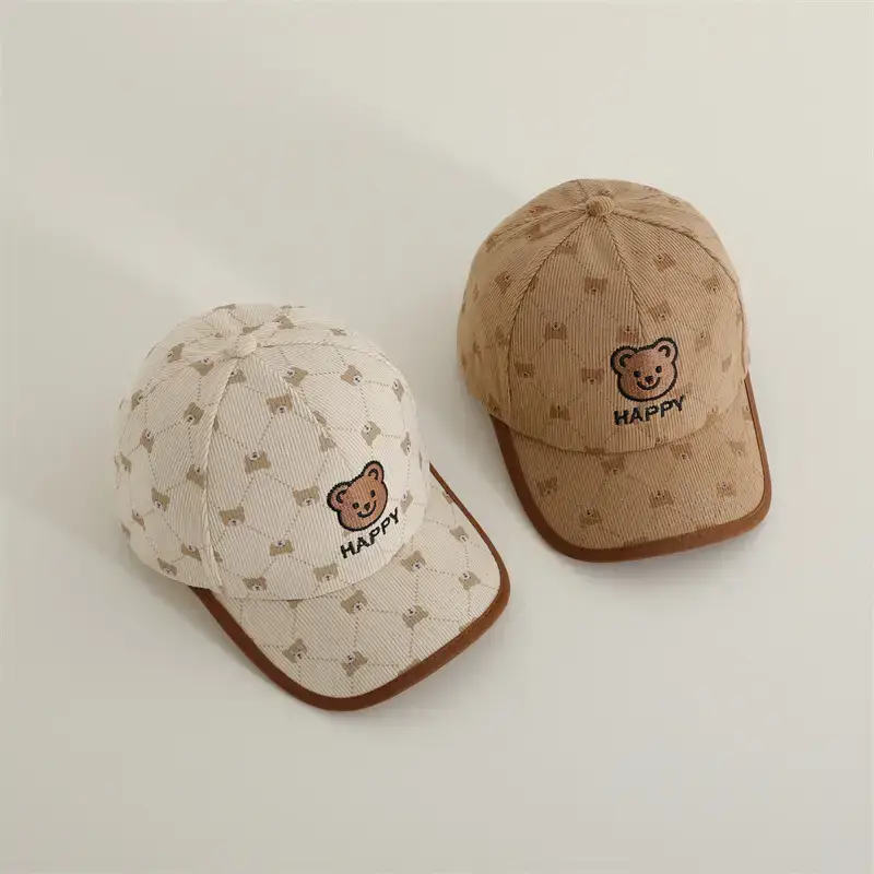 2024 Kids Retro Embroidered Bear Cap Brown - Image 4
