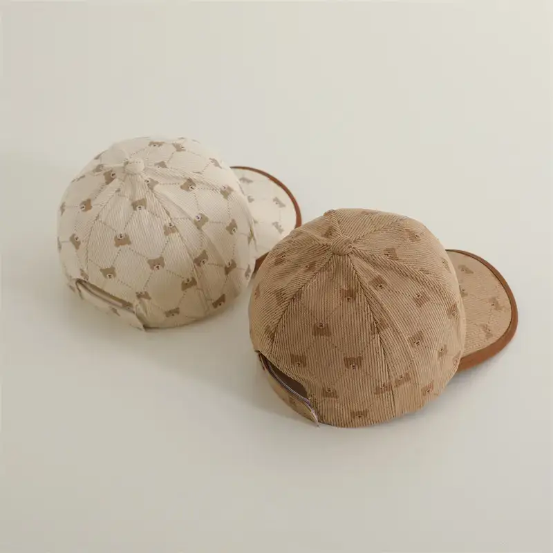 2024 Kids Retro Embroidered Bear Cap Brown - Image 5