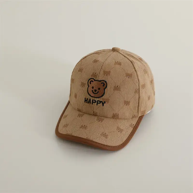 2024 Kids Retro Embroidered Bear Cap Brown - Image 2