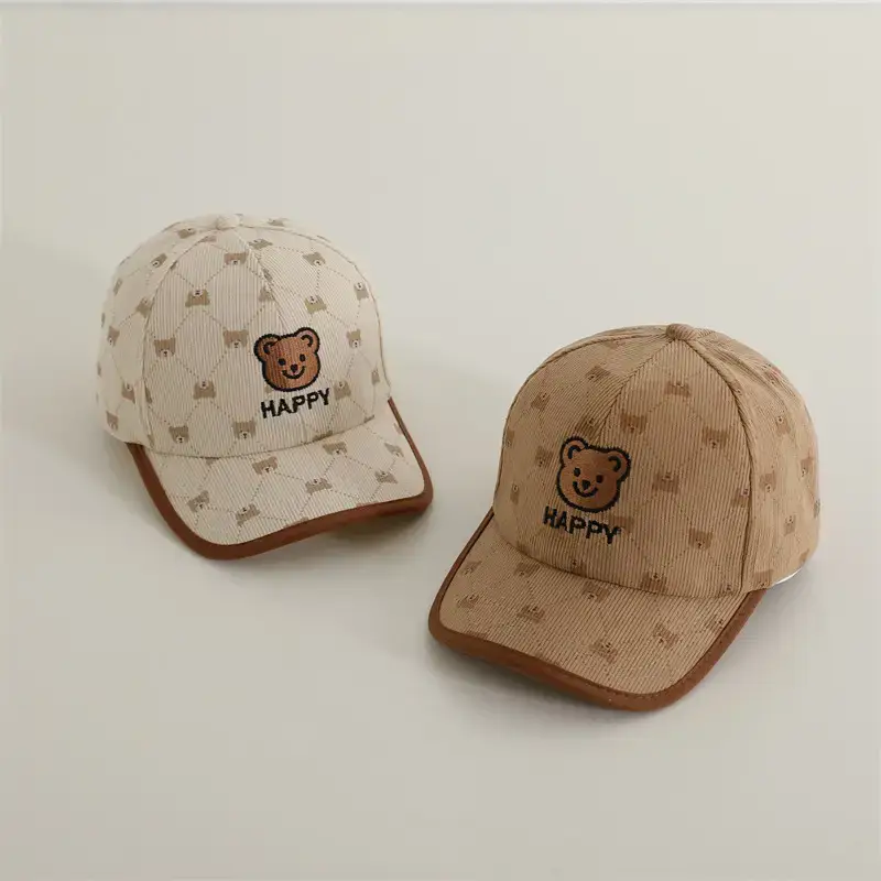 2024 Kids Retro Embroidered Bear Cap Brown — feature 3