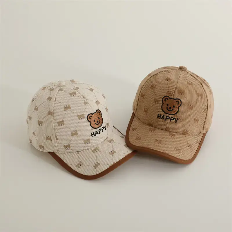 2024 Kids Retro Embroidered Bear Cap Brown — feature 5