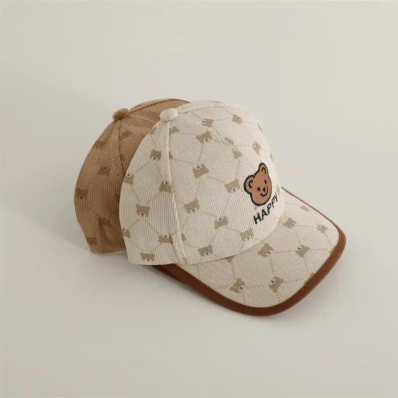 2024 Kids Retro Embroidered Bear Cap Brown — feature 6