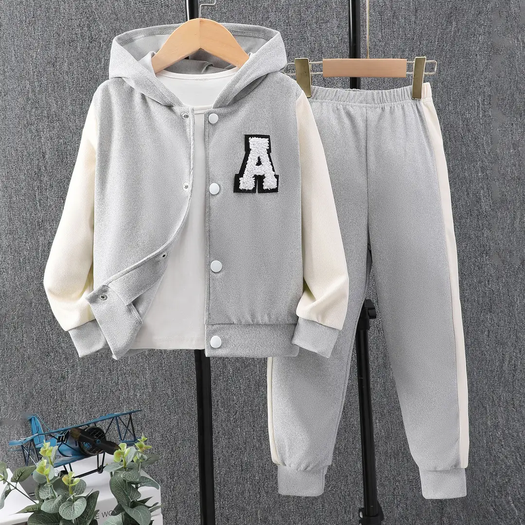 Long-sleeved hooded color A- shaped suit