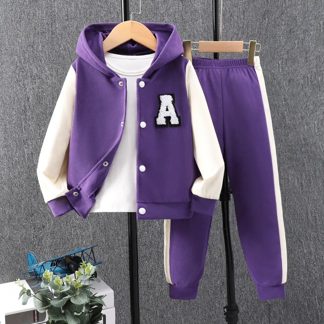 Long-sleeved hooded color A- shaped suit