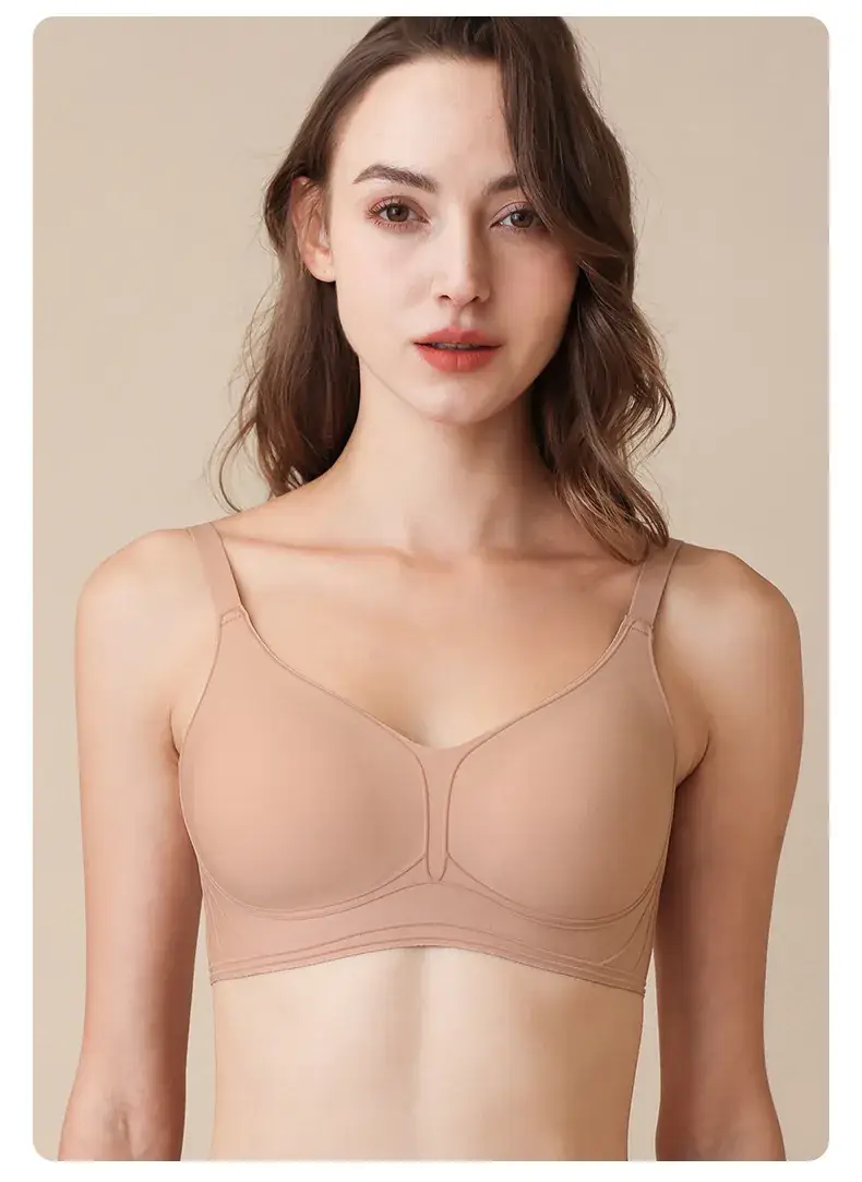 Nude V-Neck Non-Rimless Bra for Women — feature 14