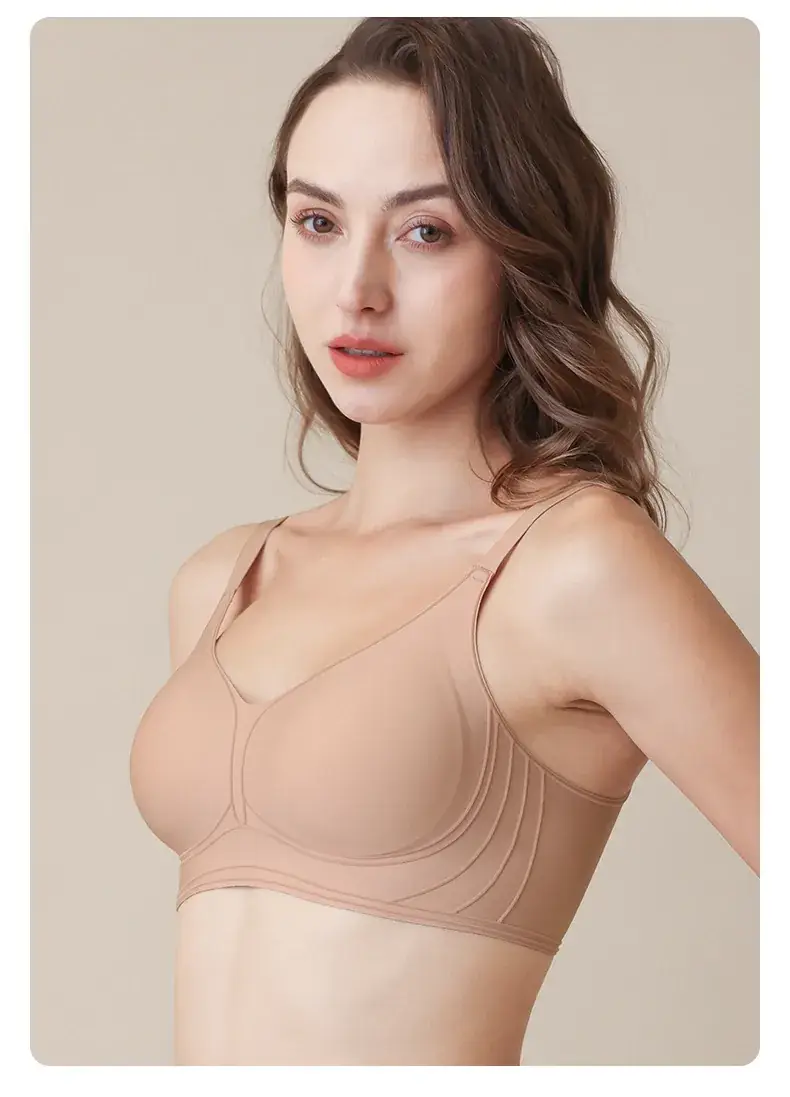 Nude V-Neck Non-Rimless Bra for Women — feature 16