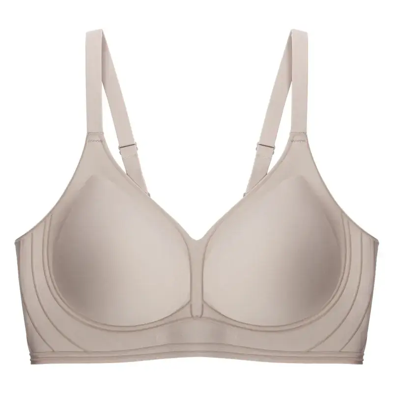 Nude V-Neck Non-Rimless Bra for Women