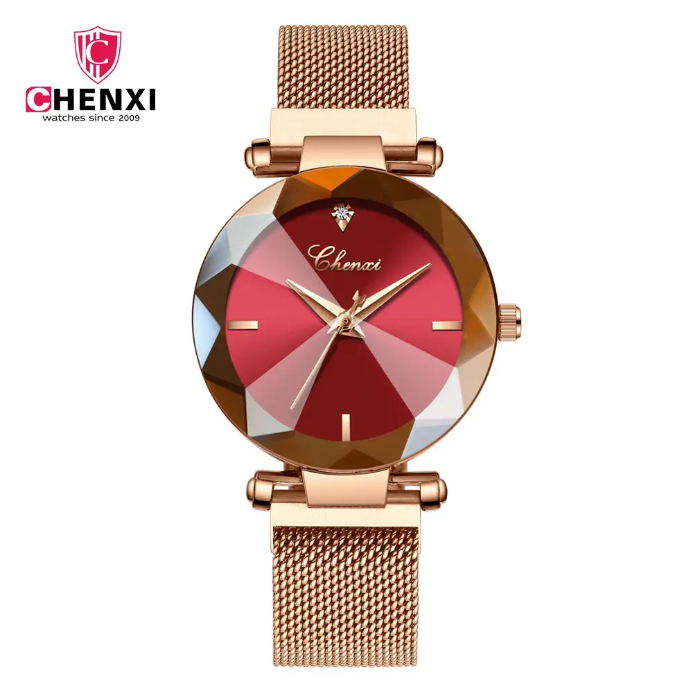 Chen Xi Magnetic Mesh Watch Red Gold Women - Image 2