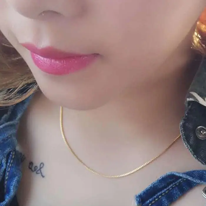 Gold Plated Clavicle Chain Necklace for Women 50cm