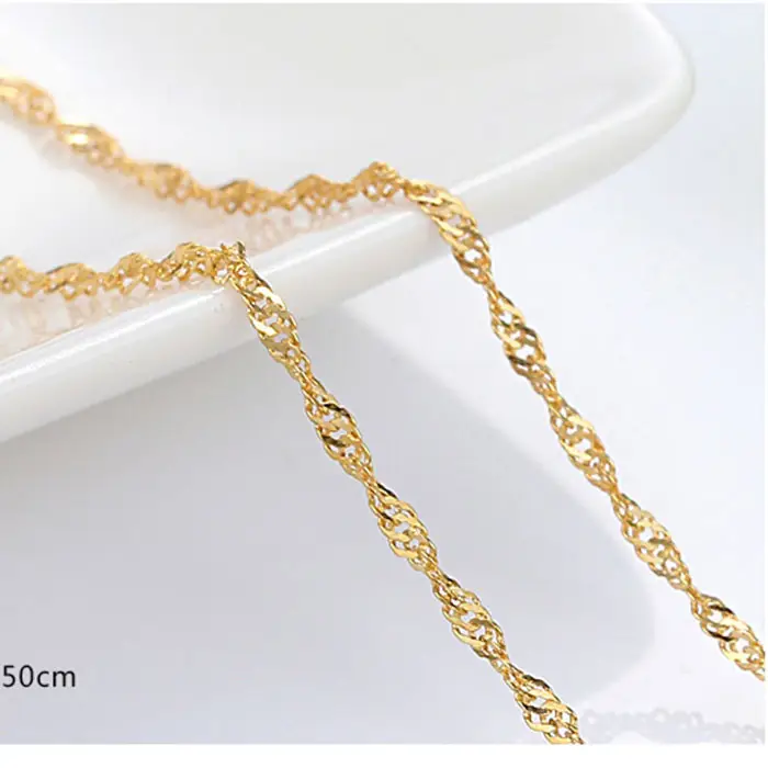 Gold Plated Clavicle Chain Necklace for Women 50cm