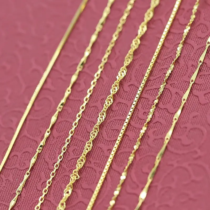 Gold Plated Clavicle Chain Necklace for Women 50cm