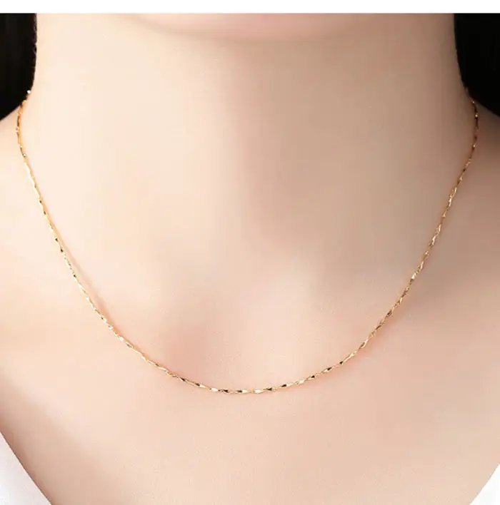 Gold Plated Clavicle Chain Necklace for Women 50cm — feature 15