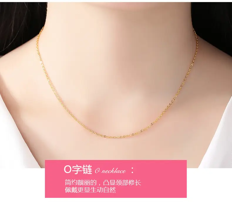 Gold Plated Clavicle Chain Necklace for Women 50cm — feature 3