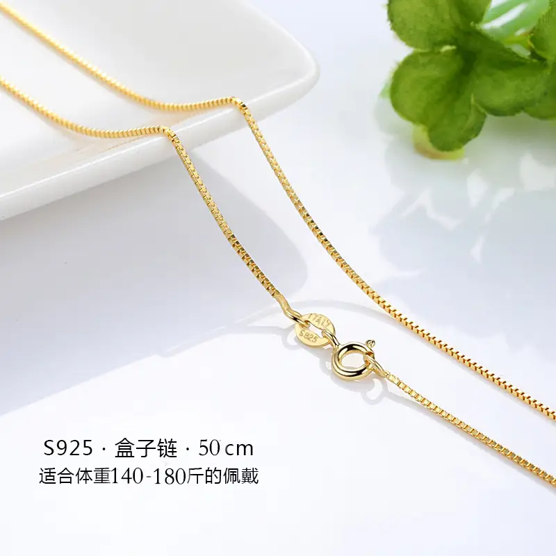 Gold Plated Clavicle Chain Necklace for Women 50cm