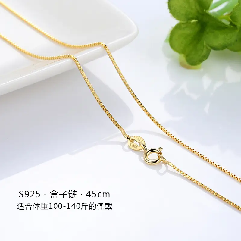 Gold Plated Clavicle Chain Necklace for Women 50cm