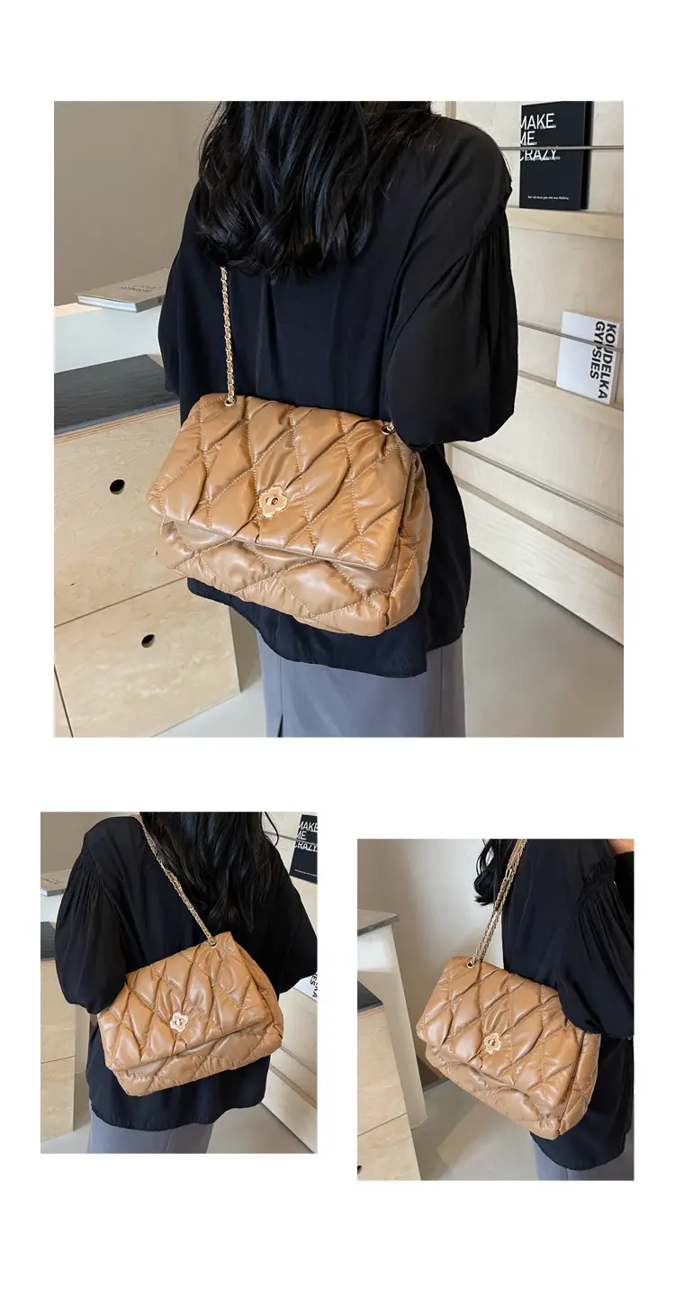 Women's Textured Rhombic Chain Bags Large Capacity — feature 10
