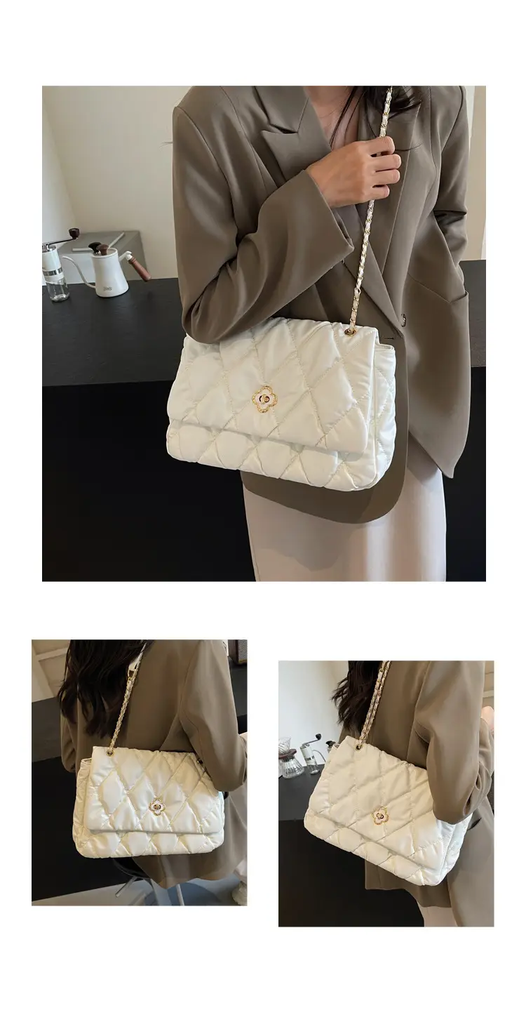 Women's Textured Rhombic Chain Bags Large Capacity — feature 12