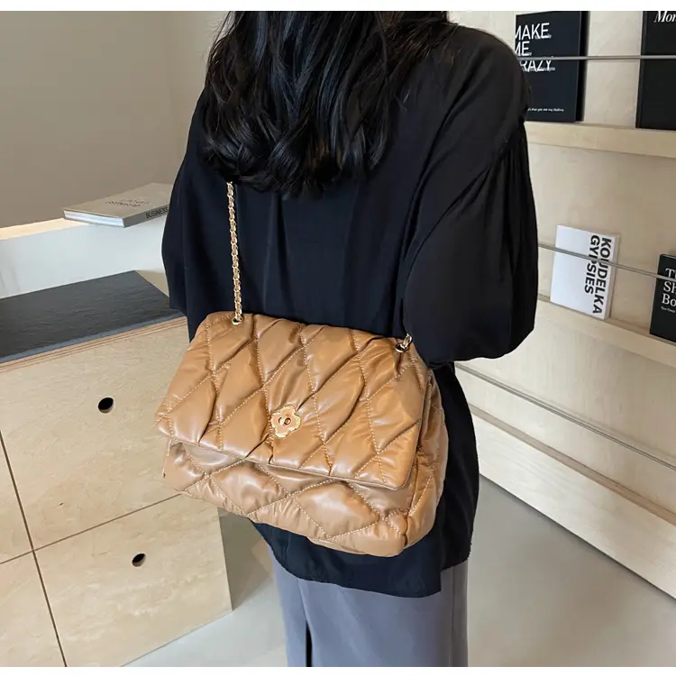 Women's Textured Rhombic Chain Bags Large Capacity — feature 28