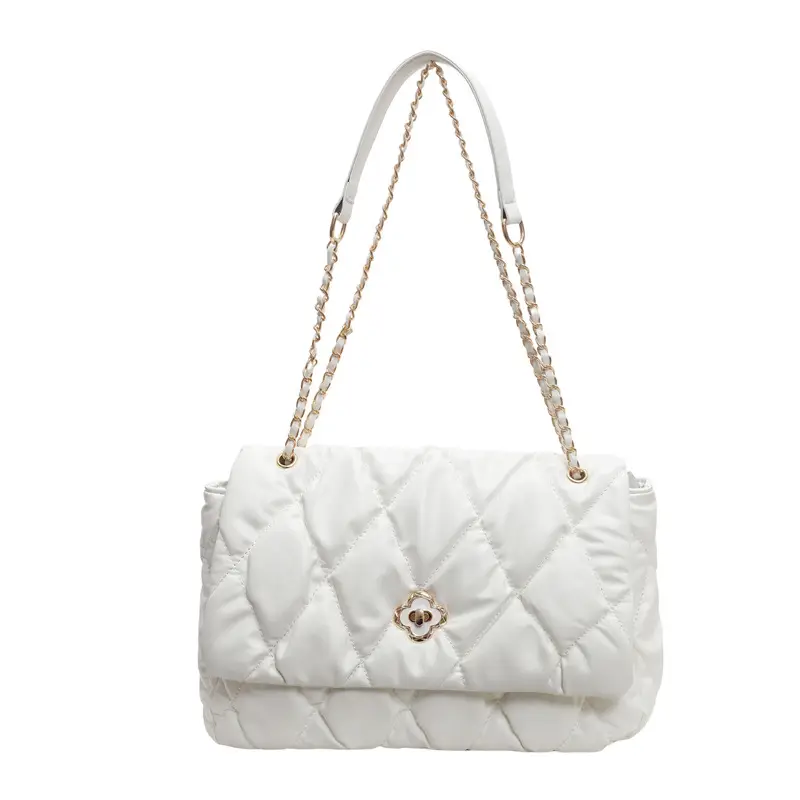 Women's Textured Rhombic Chain Bags Large Capacity - Image 2