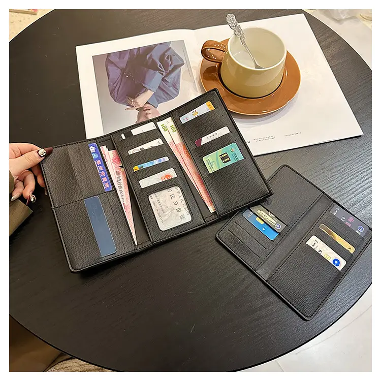 Cross-border high-end wallet women's new short multi-card three-fold buckle hand-held long wallet for hair — feature 27