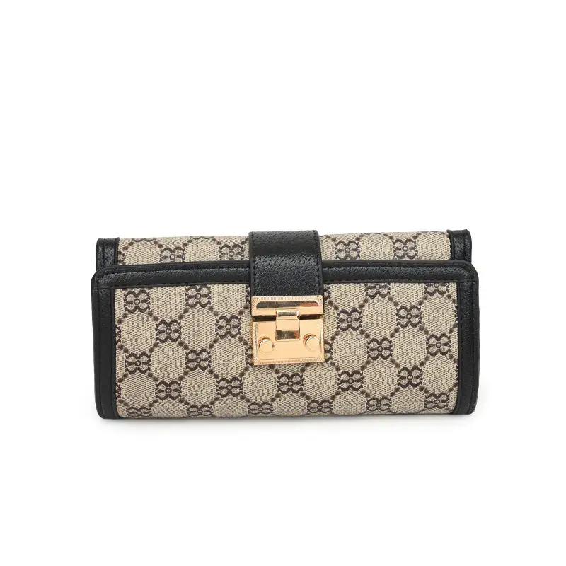 Cross-border high-end wallet women's new short multi-card three-fold buckle hand-held long wallet for hair — feature 48