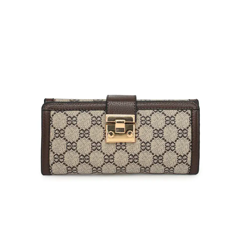 Cross-border high-end wallet women's new short multi-card three-fold buckle hand-held long wallet for hair — feature 49