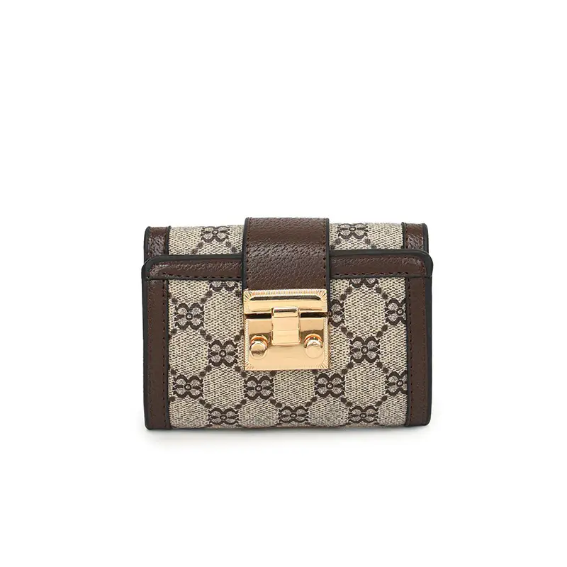 Cross-border high-end wallet women's new short multi-card three-fold buckle hand-held long wallet for hair — feature 50