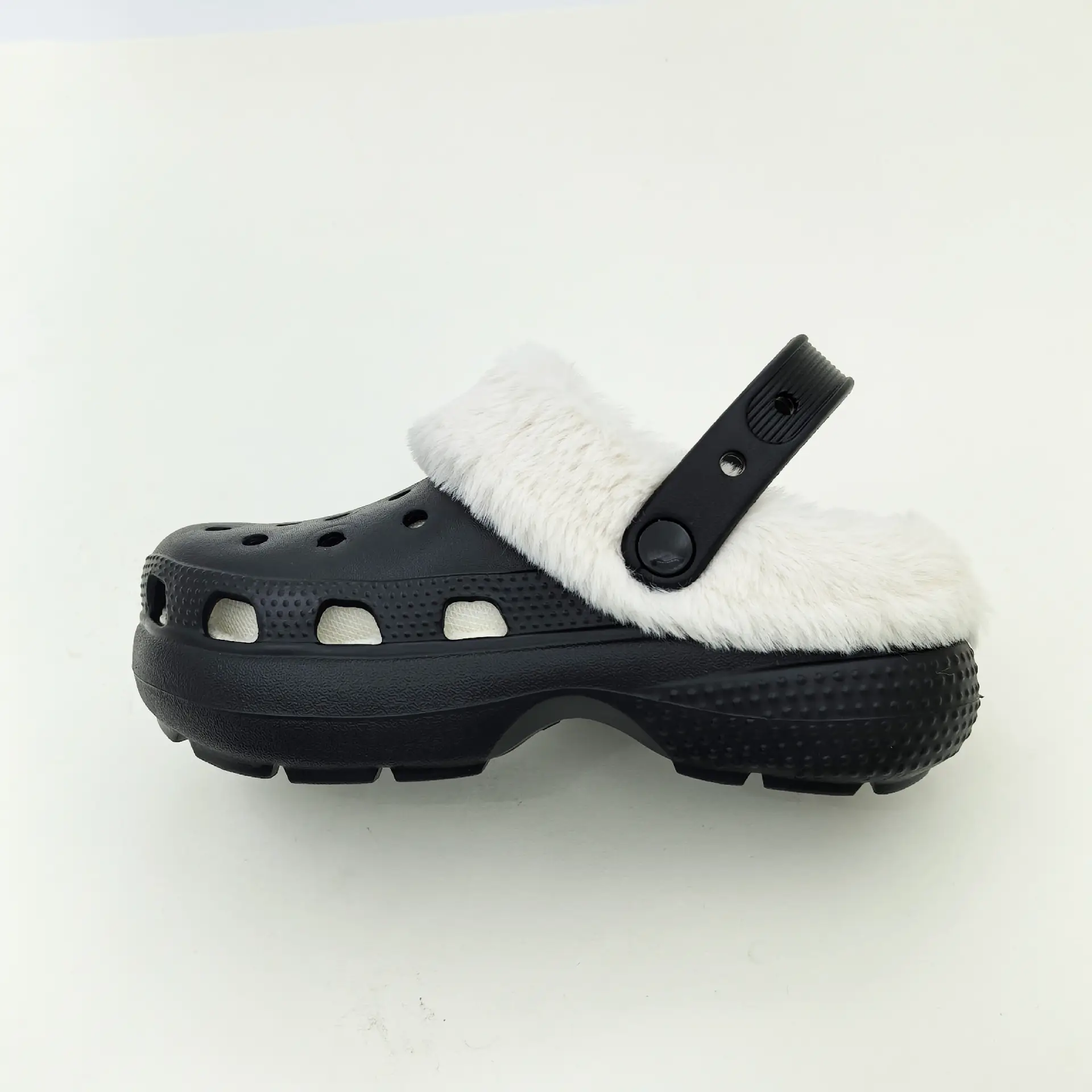 Women's Fleece Lined Cotton Slippers White with Rhinestones