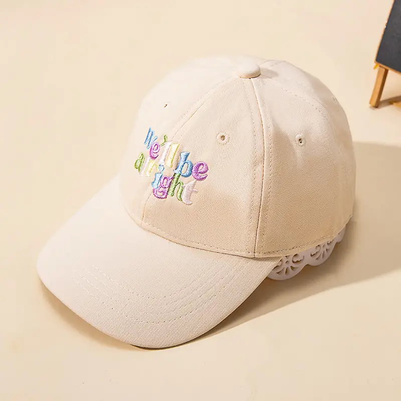 Korean-style Letter Embroidered Dome Hats for Girls - Image 8