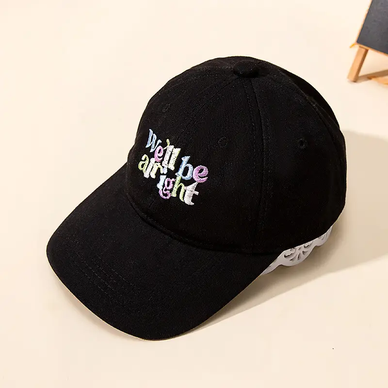 Korean-style Letter Embroidered Dome Hats for Girls - Image 9