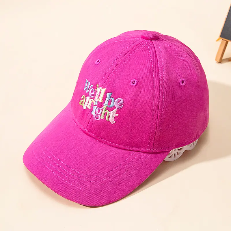 Korean-style Letter Embroidered Dome Hats for Girls - Image 2