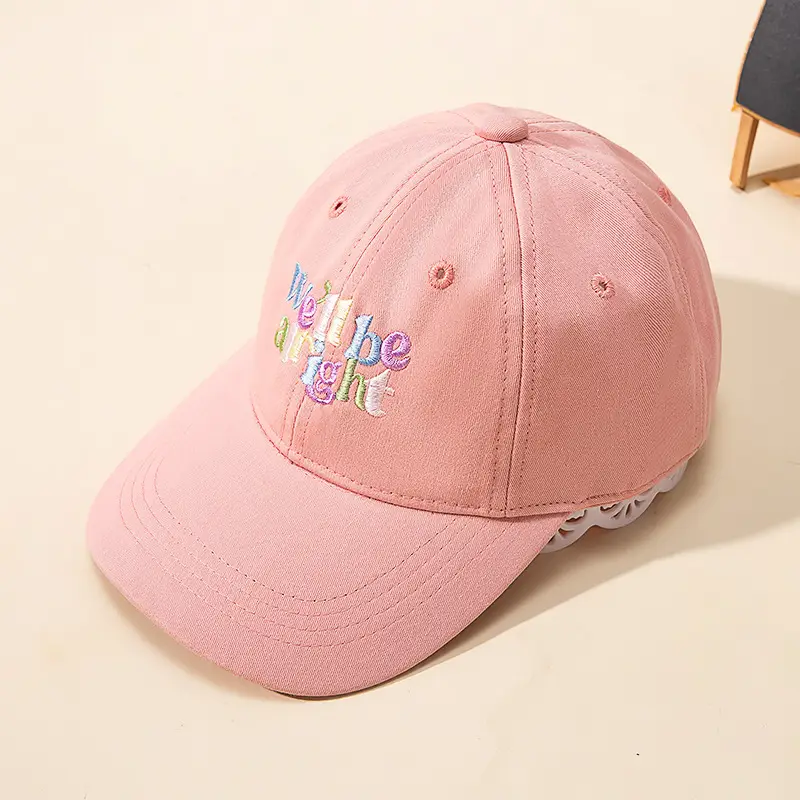 Korean-style Letter Embroidered Dome Hats for Girls - Image 3