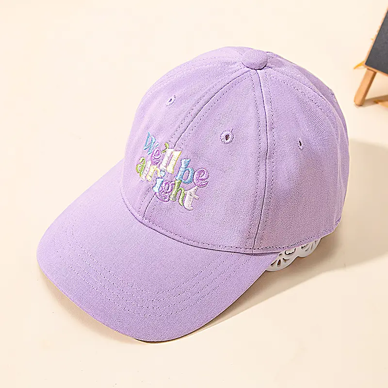 Korean-style Letter Embroidered Dome Hats for Girls - Image 5