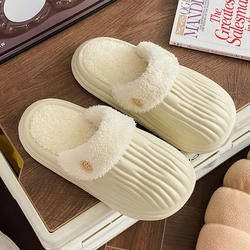 Thick-Sole Cotton Slippers for Men Women Winter Warm Waterproof - Image 10