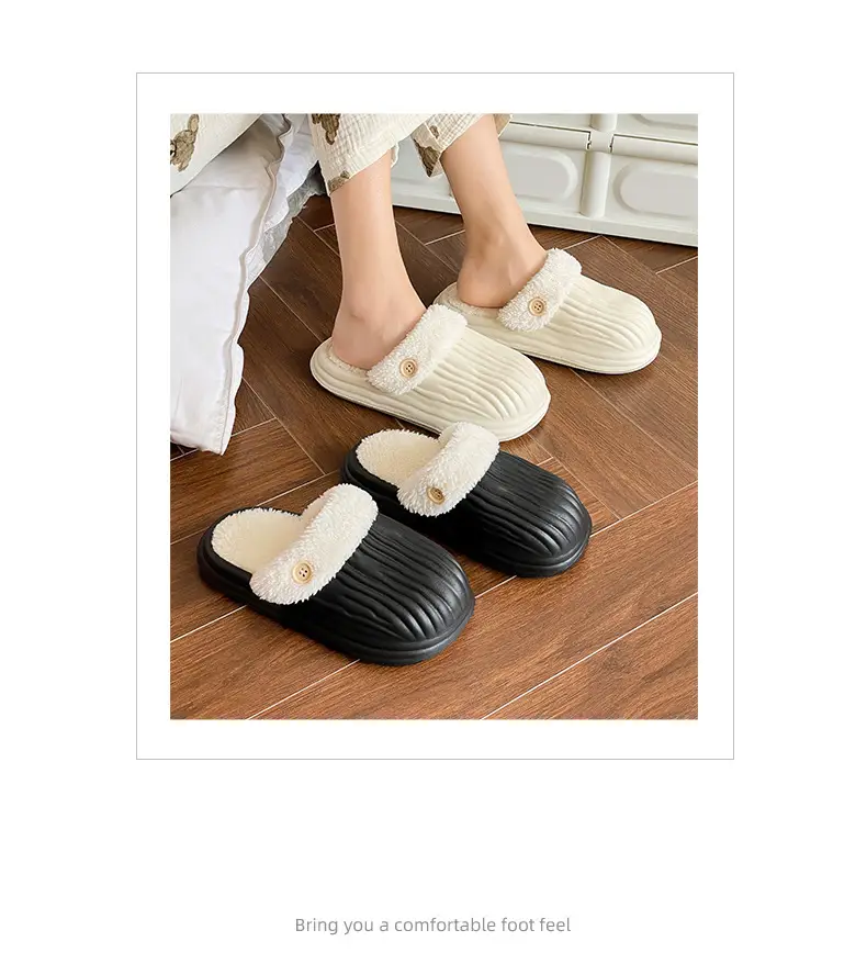 Thick-Sole Cotton Slippers for Men Women Winter Warm Waterproof — feature 18