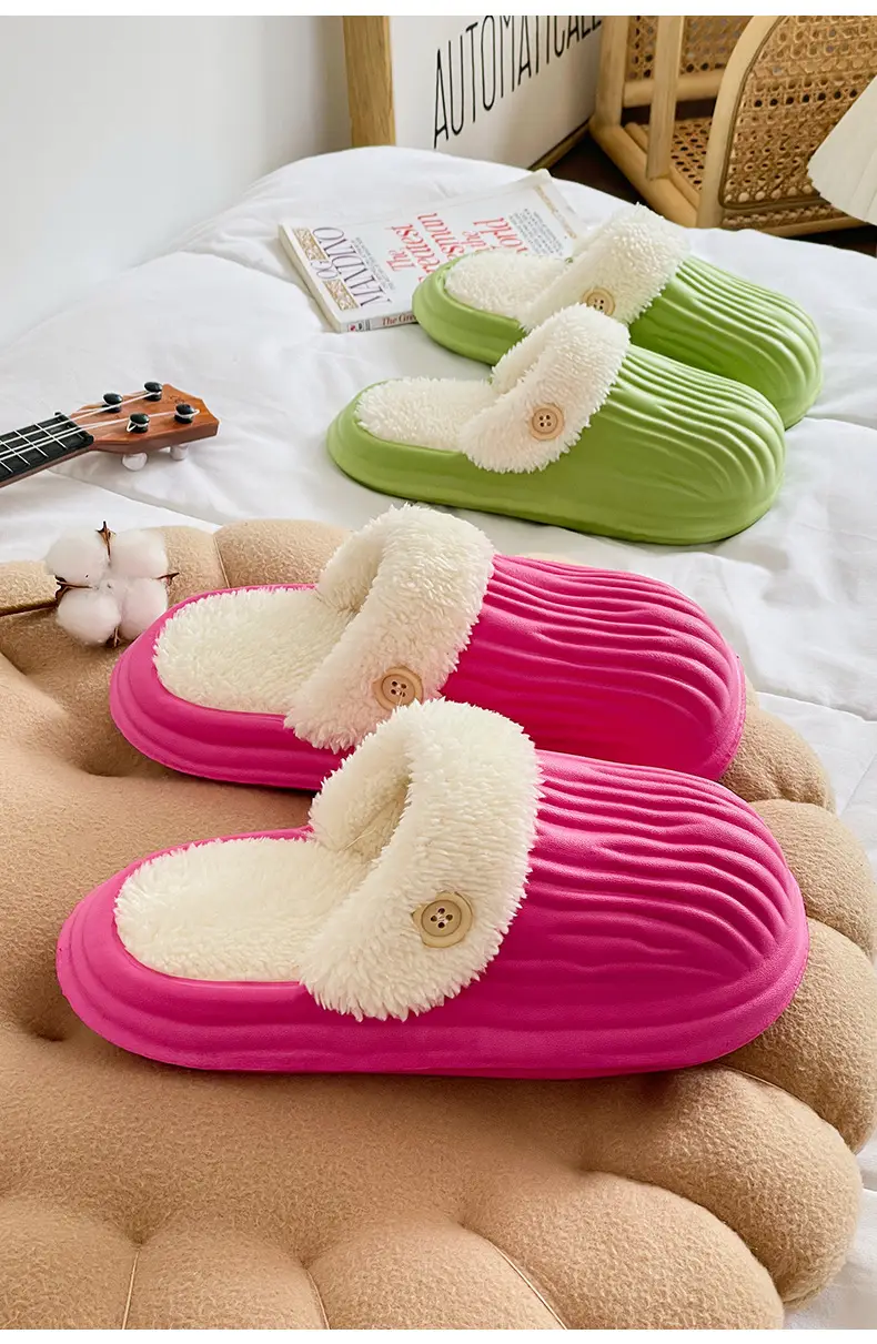 Thick-Sole Cotton Slippers for Men Women Winter Warm Waterproof — feature 6